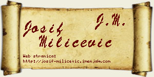 Josif Milićević vizit kartica